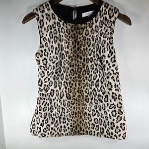 Milly Leopard Leather Tank Top